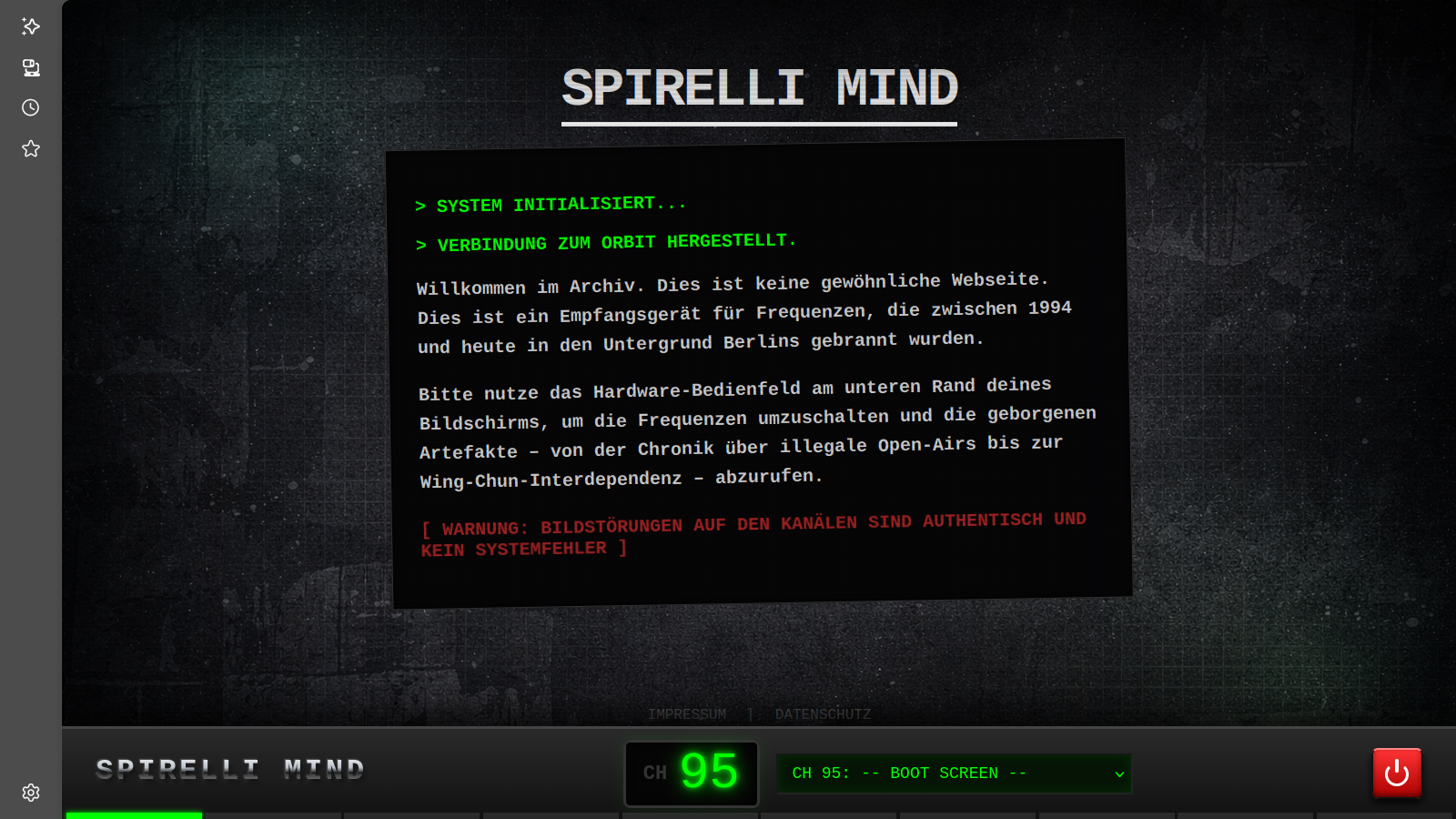 Screenshot der Website Spirelli Mind - Berliner Techno Chronik